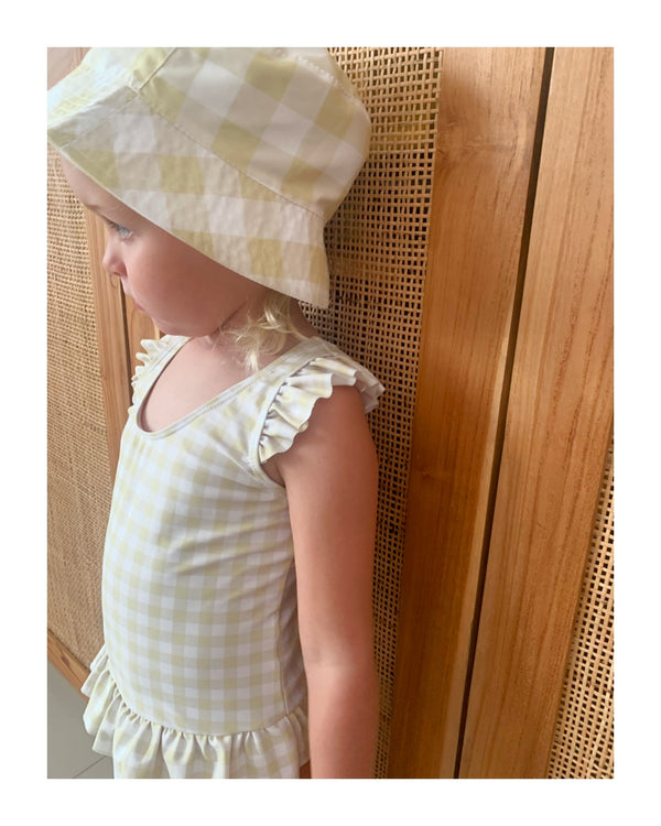 Pear Gingham bucket hat